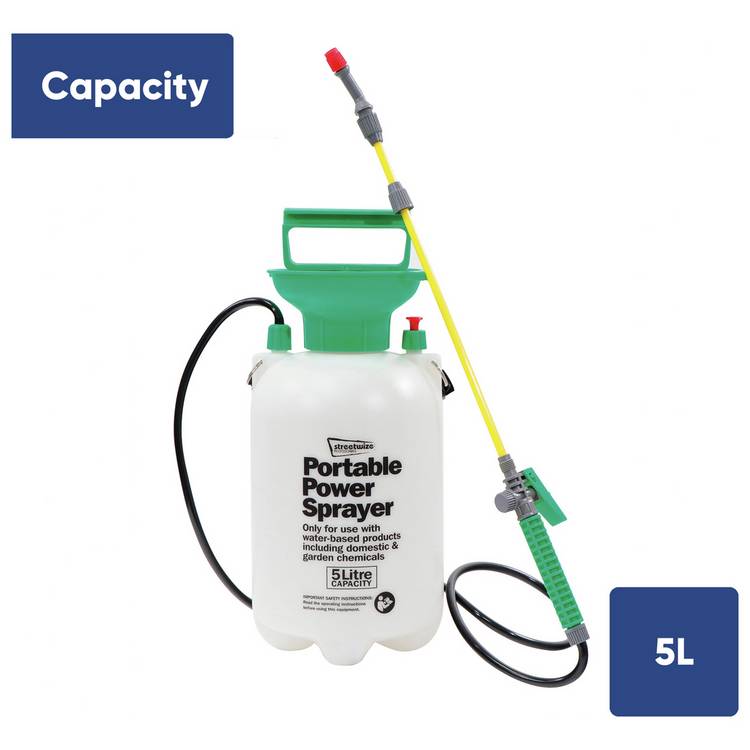 Streetwize portable power sprayer with adjustable nozzle 5L, imported from the UK
