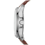 Armani Exchange men's brown leather strap watch 46mm, imported from the UK