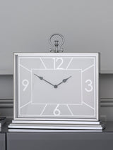 Next Silver Chrome Mantel Clock Decorative Home Clock 35.5cm- Buy online at McGrocer