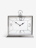 Silver chrome mantel clock 35.5cm height (British brand)