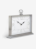Silver chrome mantel clock 35.5cm height (British brand)