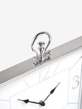 Silver chrome mantel clock 35.5cm height (British brand)