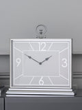 Silver chrome mantel clock 35.5cm height (British brand)