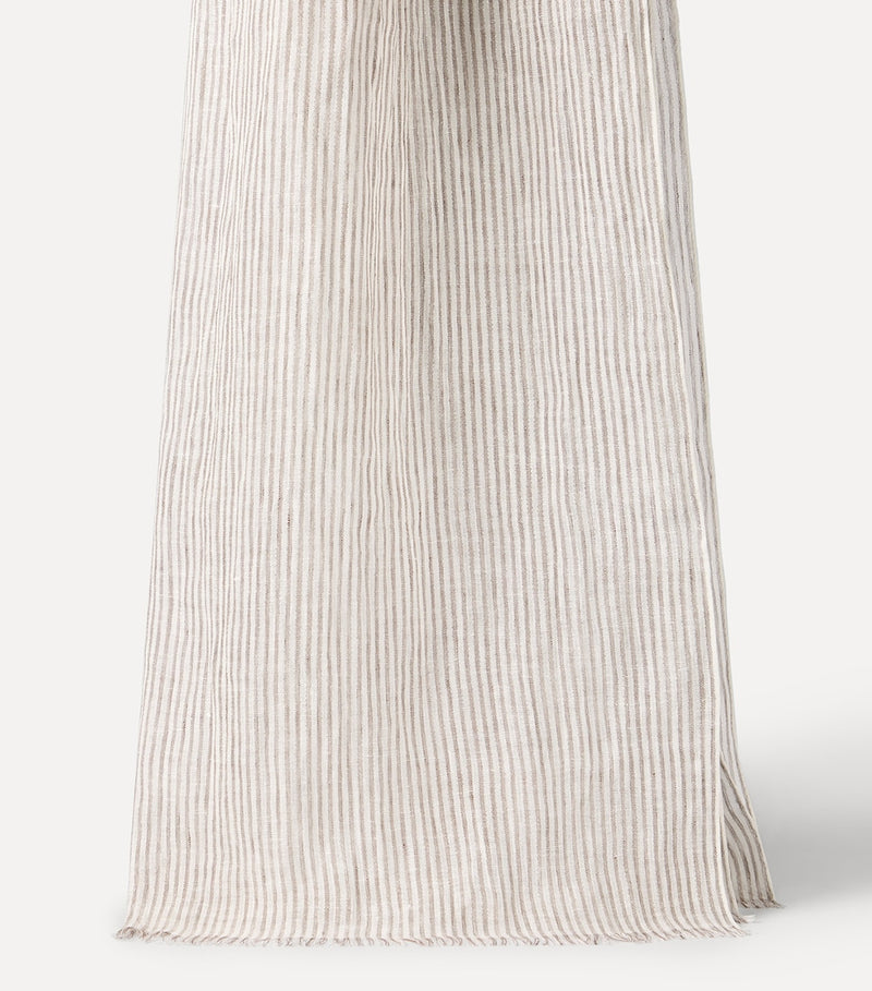 Brunello Cucinelli linen-blend striped scarf 75x220cm, UK version
