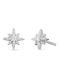 Sterling silver cubic zirconia star stud earrings 10mm (British brand)