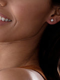 Sterling silver cubic zirconia star stud earrings 10mm (British brand)