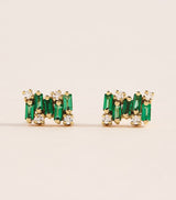 Harrods Suzanne Kalan Yellow Gold Emerald and Diamond Shimmer Earrings- Buy online at McGrocer