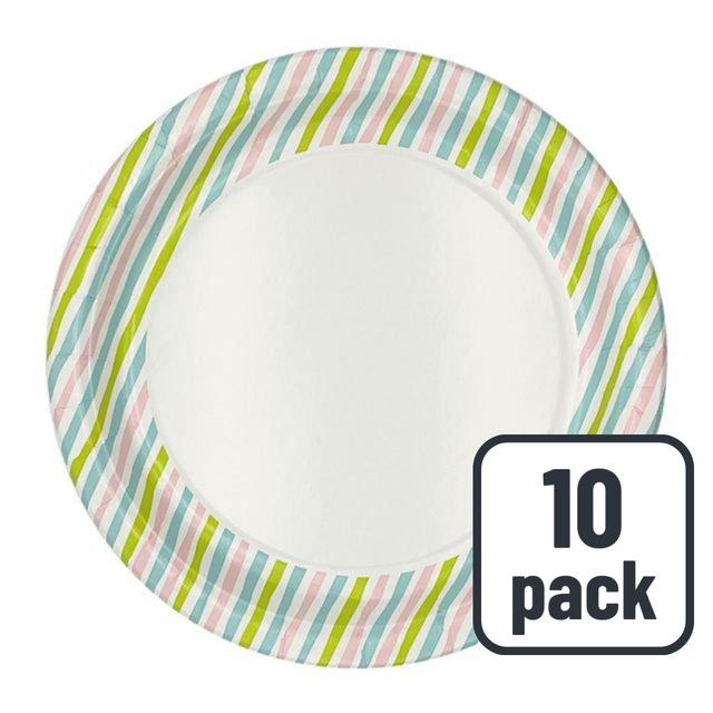 Stripes Recyclable Paper Party Plates 10 per pack GOODS M&S
