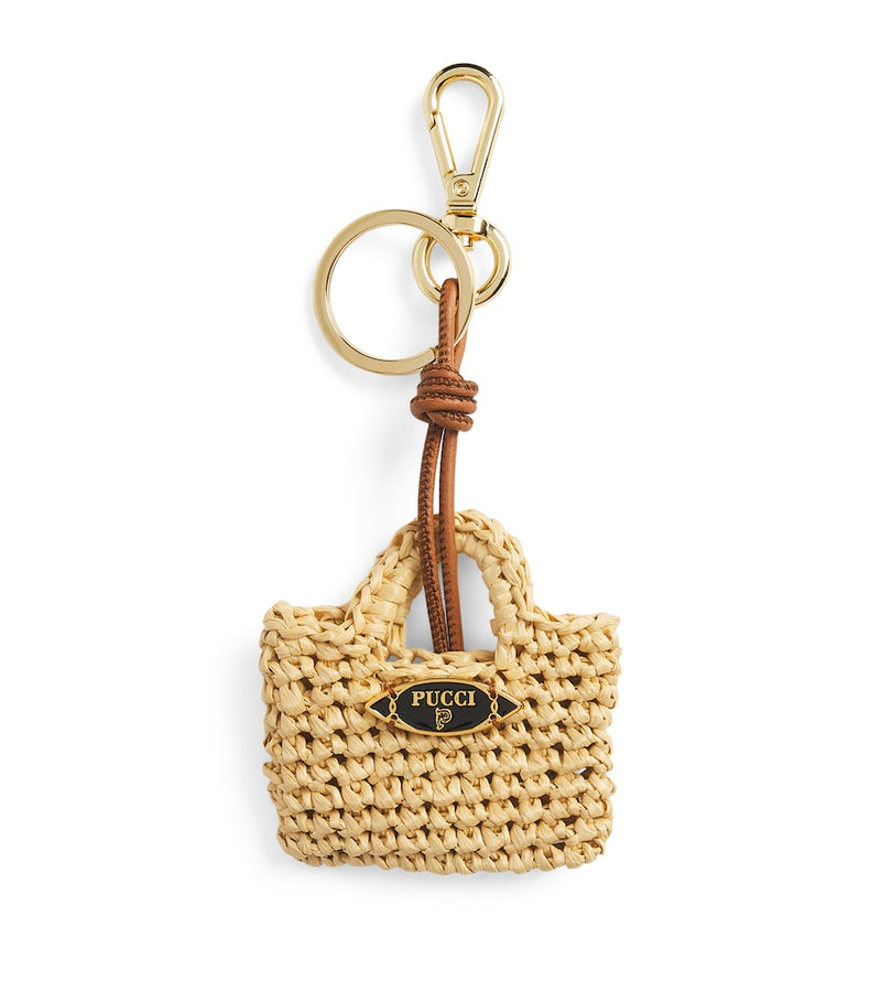 PUCCI mini raffia bag charm (British brand)