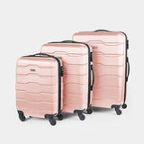 VonHaus 3-piece pink hard shell luggage set 3 suitcases (British brand)
