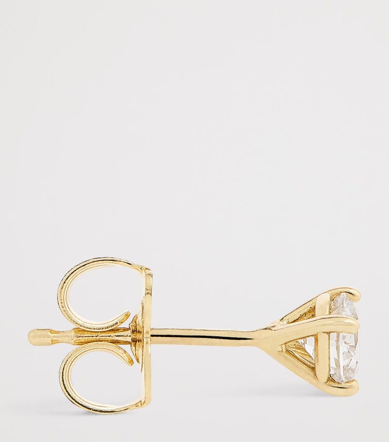 Harrods diamond stud earrings 18kt yellow gold 0.50ct, imported from the UK