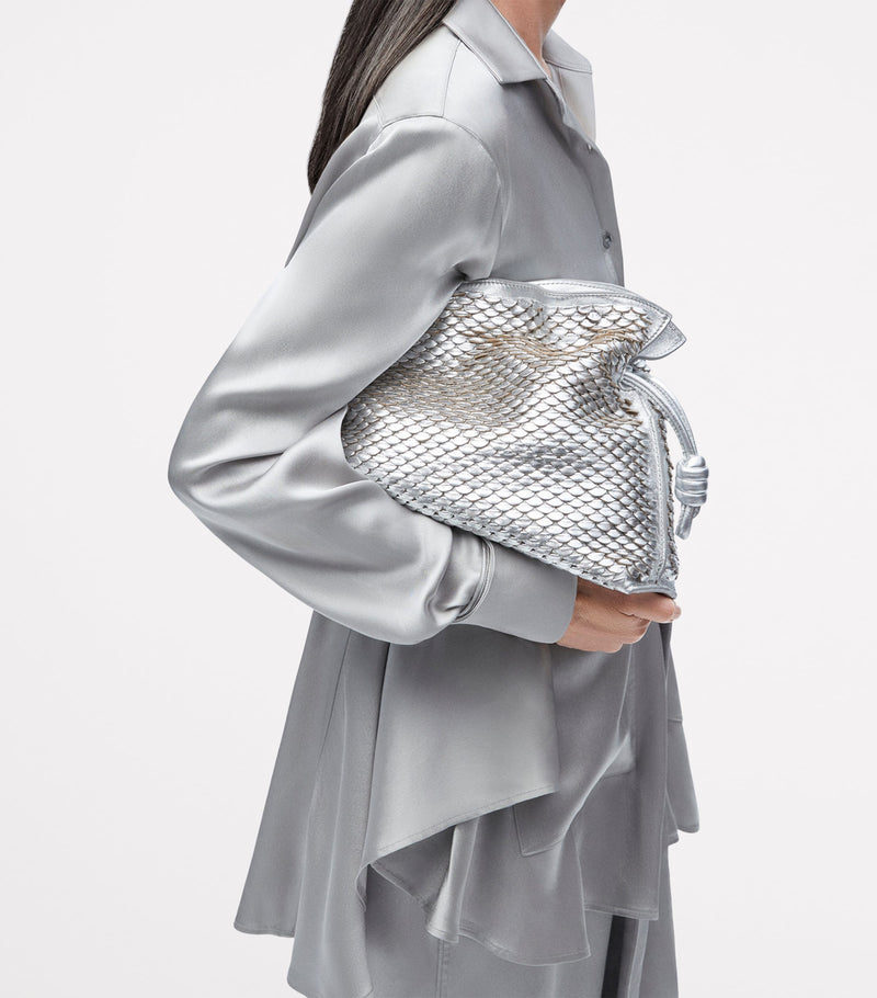 LOEWE Flamenco clutch brown leather scales - British product
