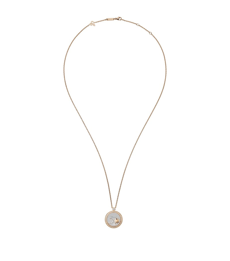 Chopard Happy Diamonds rose gold pendant with diamond sun star moon, imported from the UK