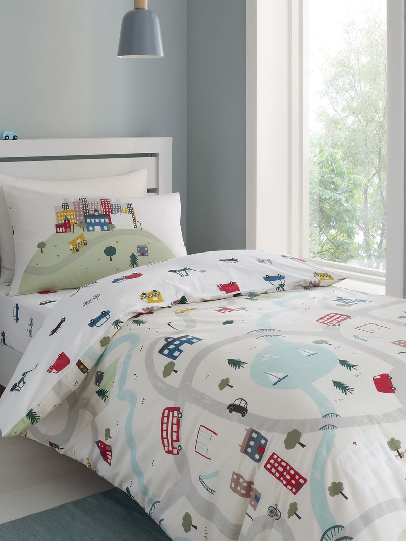 Bianca white cotton transport duvet cover set - British product