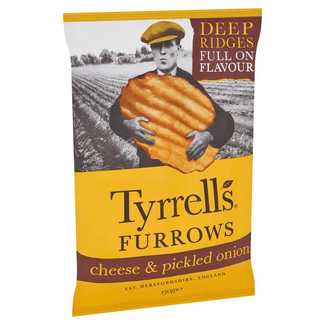 Tyrrells Furrows Cheese & Pickled Onion Sharing Crisps 150g GOODS M&S