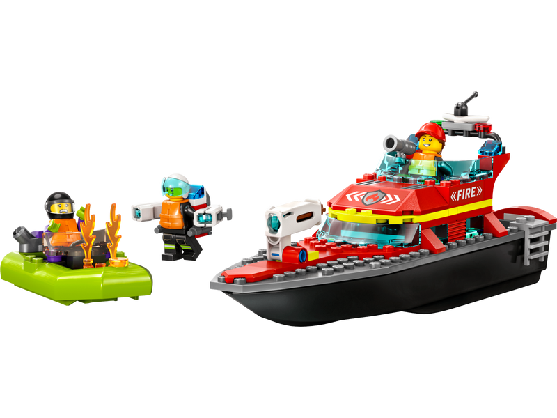 LEGO City Fire Rescue Boat 144 Pieces Building Set - British product