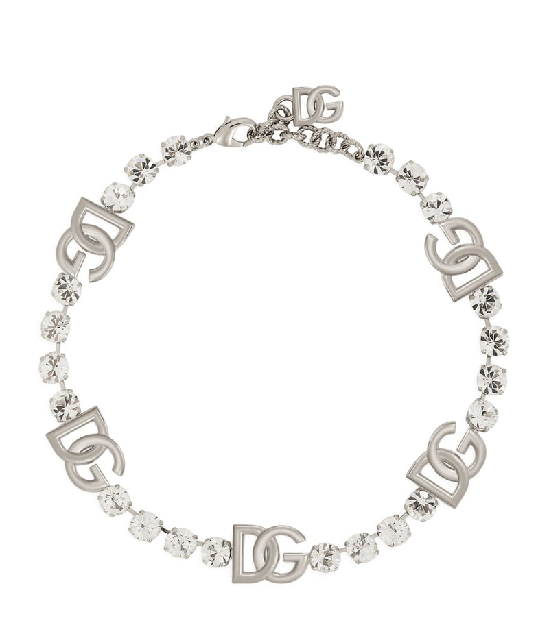 Dolce&Gabbana crystal-embellished DG necklace, imported from the UK