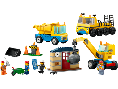 Lego LEGO Construction Trucks and Wrecking Ball Crane Construction Set 235 Pieces- Buy online at McGrocer