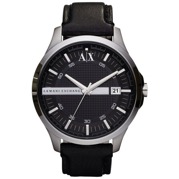 Armani Exchange AX2101 men's black leather strap watch - British product