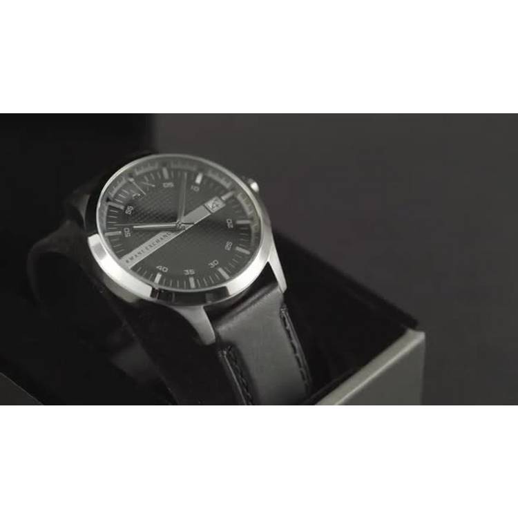 Armani Exchange AX2101 men's black leather strap watch - British product