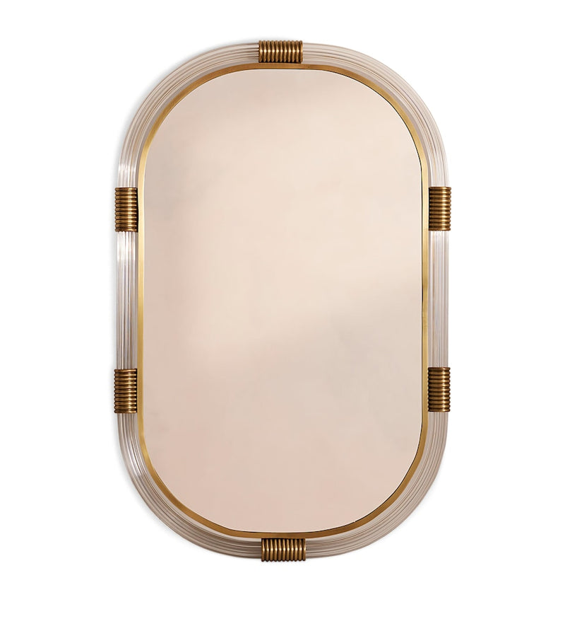Soho Home Gina wall mirror with ribbed lucite frame, UK version