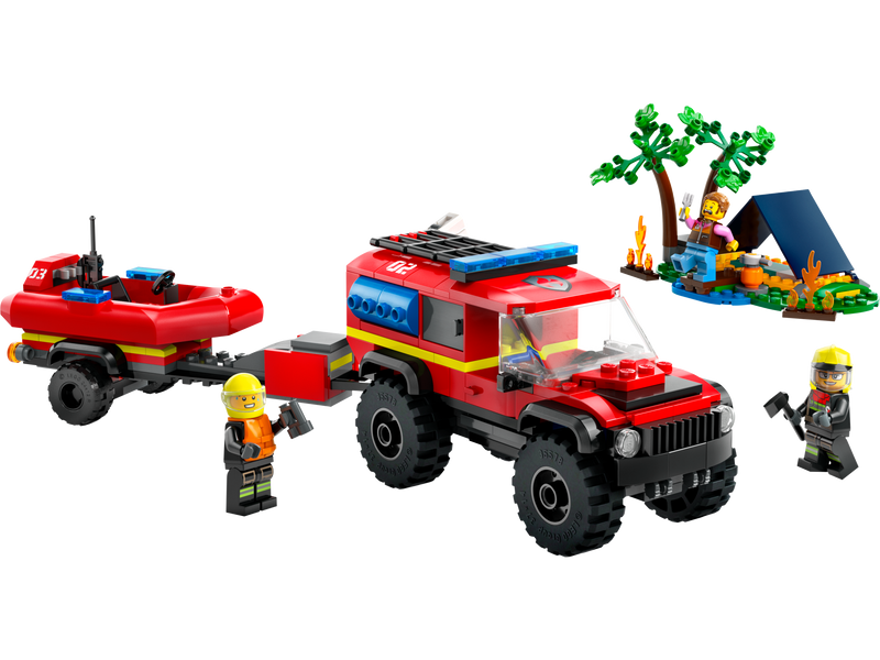 LEGO City 4x4 Fire Engine with Rescue Boat, UK version