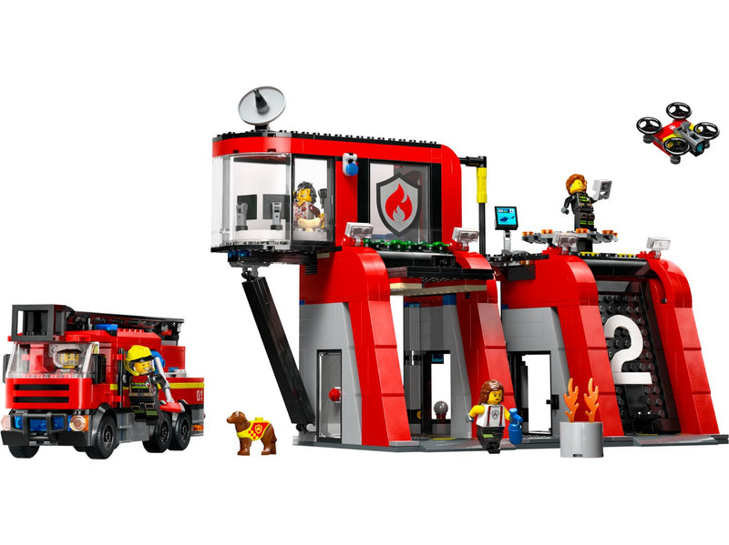 LEGO City Fire Station with Fire Truck 843 Pieces - British product