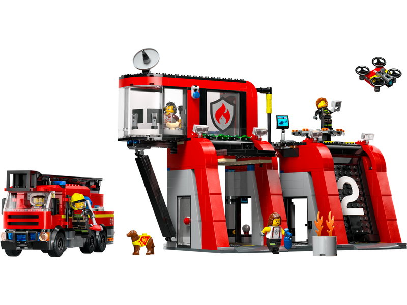 LEGO City Fire Station with Fire Truck 843 Pieces - British product