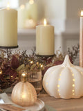Lights4fun white ceramic pumpkin light 14cm x 17cm, UK version