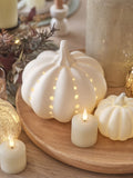 Lights4fun white ceramic pumpkin light 14cm x 17cm, UK version