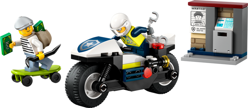 LEGO Police Motorcycle Chase Building Set 65 Pieces, imported from the UK