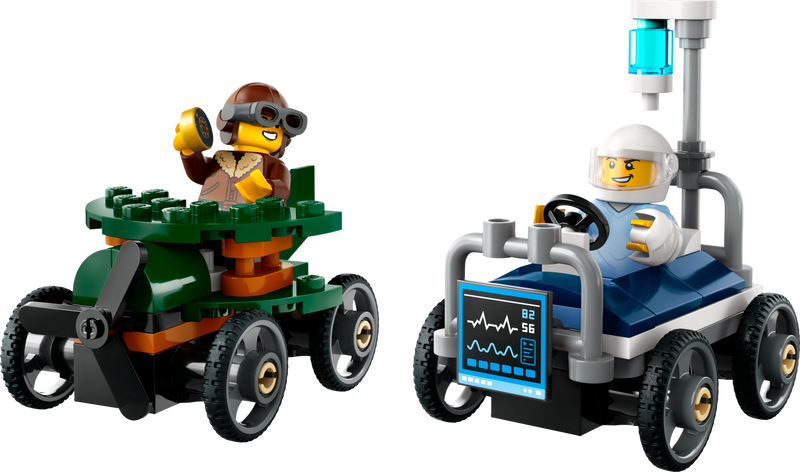 LEGO City aeroplane vs hospital bed race car 70 pieces - British product