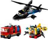 Lego LEGO City Helicopter Fire Engine Submarine Remix Building Set 874 Pieces- Buy online at McGrocer