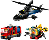 LEGO City Helicopter Fire Engine Submarine Remix Building Set 874 pieces, UK version