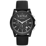 Argos Armani Exchange Men's Black Silicone Chronograph Watch- Buy online at McGrocer