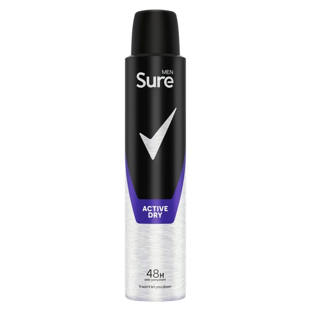 Sure Men Antiperspirant Deodorant Active Dry Aerosol 200ml GOODS M&S