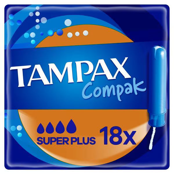 Tampax Compak Super Plus tampons 18 pack (British brand)