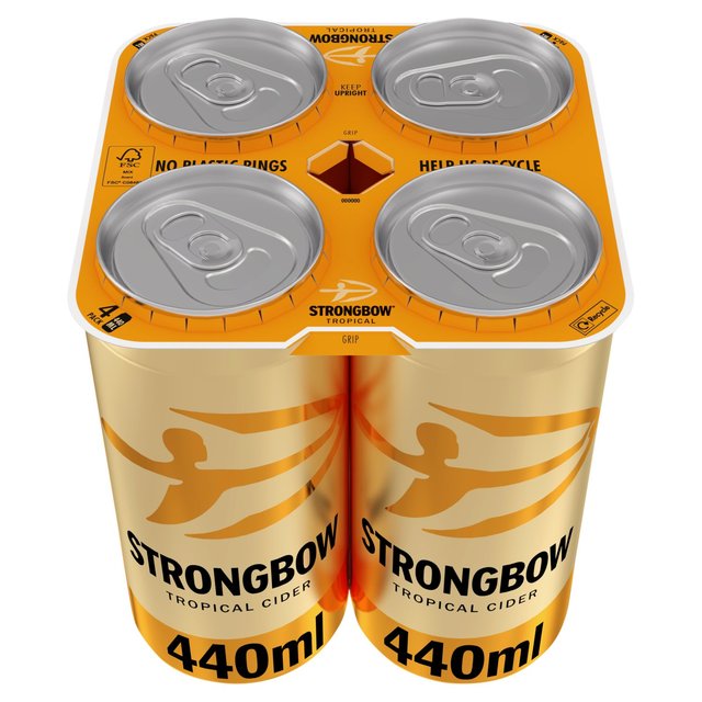 Strongbow Tropical Can Cider   4 x 440ml GOODS M&S
