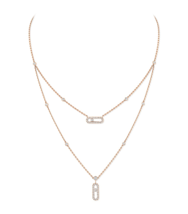 Messika Move Uno necklace pink gold 0.60ct, UK version