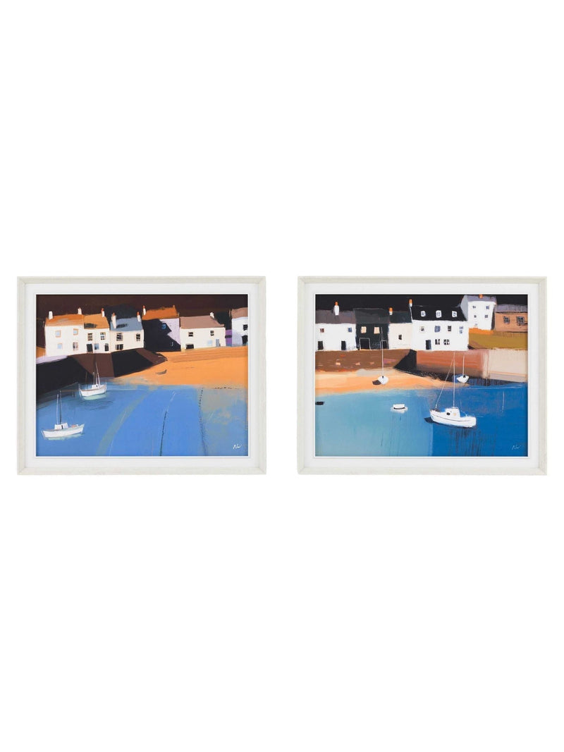 Gallery Home blue setting out framed canvas set, imported from the UK