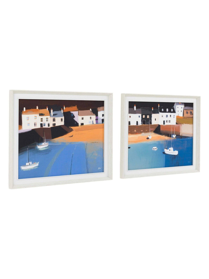 Gallery Home blue setting out framed canvas set, imported from the UK
