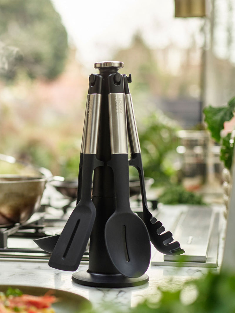 Joseph Joseph Silver Elevate utensil set with silicone and steel, UK version