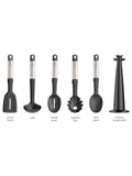 Joseph Joseph Silver Elevate utensil set with silicone and steel, UK version