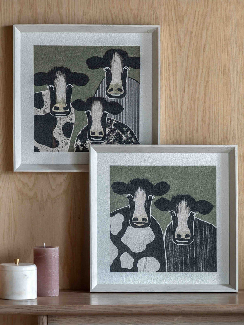 Gallery Home Green Creature Features framed art set of 2 40x40cm (British brand)