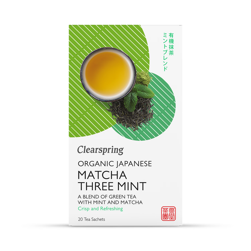 Organic Japanese Matcha Mint Green Tea with Three Mints 20 Tea Bags