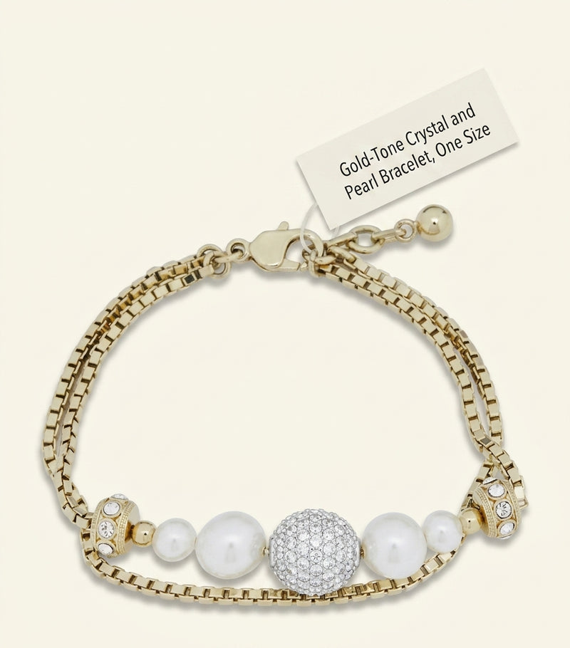 McQueen faux pearl and skull bracelet (British brand)