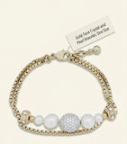 McQueen faux pearl and skull bracelet (British brand)