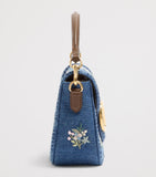 Valentino Garavani embroidered Locò shoulder bag denim, UK version