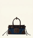 Prada small denim Bonnie shoulder bag, imported from the UK