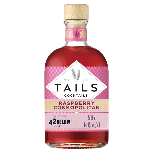 Tails Cocktails Raspberry Cosmopolitan Premixed Vodka Cocktail 500ml GOODS M&S